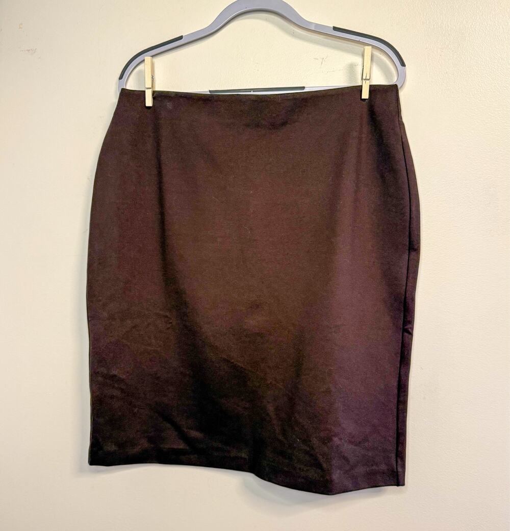 Quince NWT Espresso Ponte Pencil Skirt Sz XL